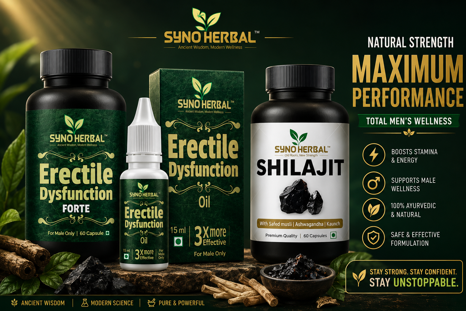 Erectile Dysfunction Forte + Oil + Shilajit