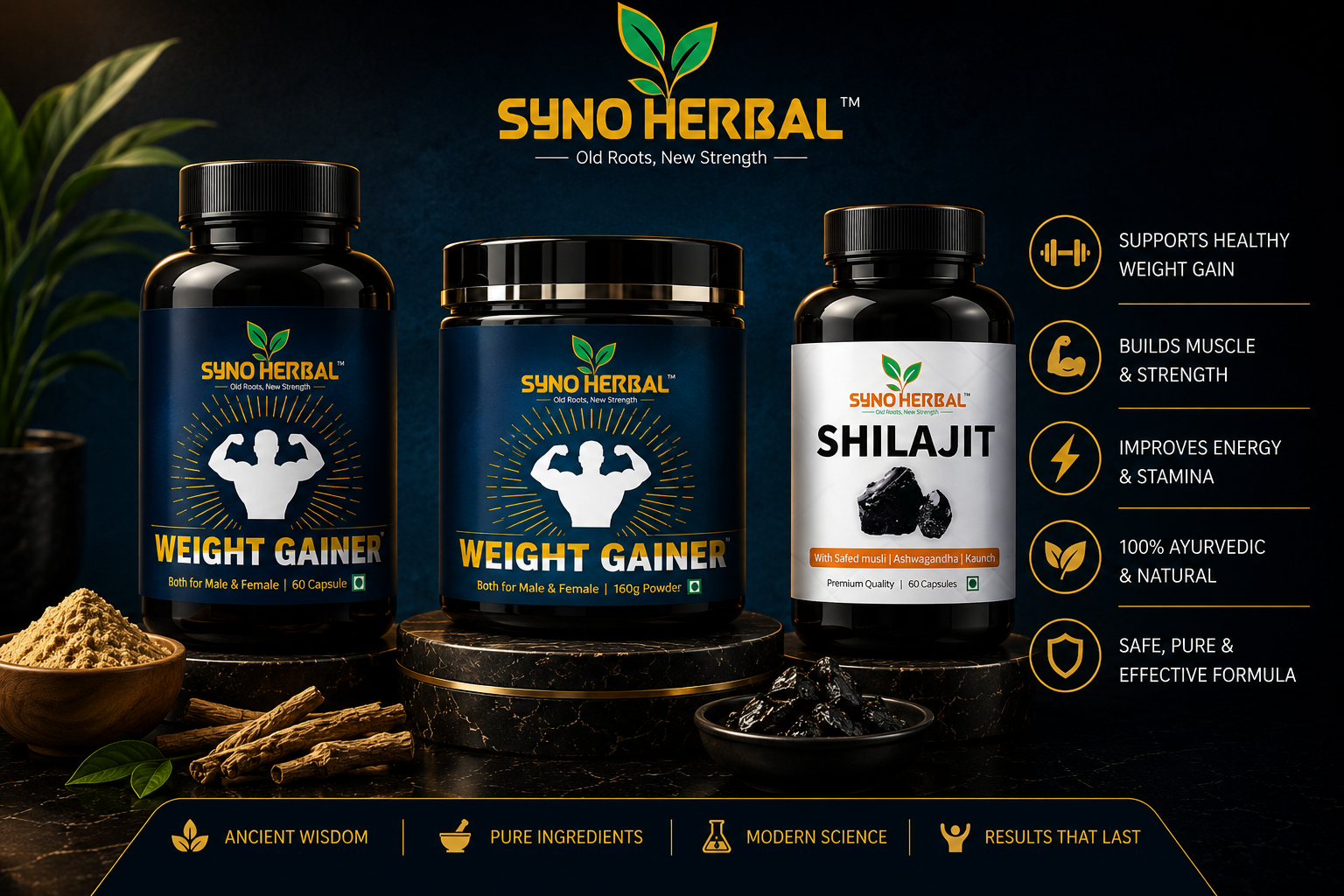 Weight Gainer Powder + Weight Gainer Capsule + Shilajit