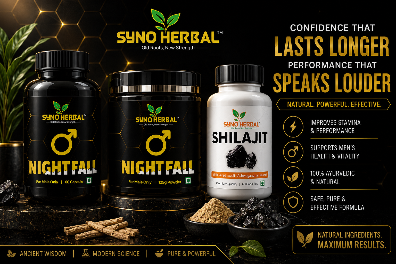 Night Fall Powder + Night Fall Capsule + Shilajit